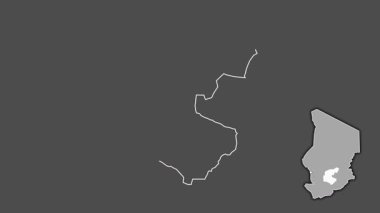 Guera - Çad bölgesi, boşaltılmış ve izole edilmiş. Gri Tonlama