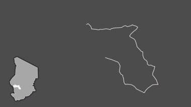 Hacı-Lamis - Çad bölgesi, boşaltılmış ve izole edilmiş. Gri Tonlama