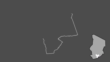 Moyen-Chari - Çad bölgesi, boşaltılmış ve izole edilmiş. Gri Tonlama