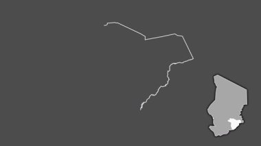 Salamat - Çad bölgesi, boşaltılmış ve izole edilmiş. Gri Tonlama