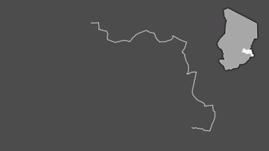Sila - Çad bölgesi, boşaltılmış ve izole edilmiş. Gri Tonlama