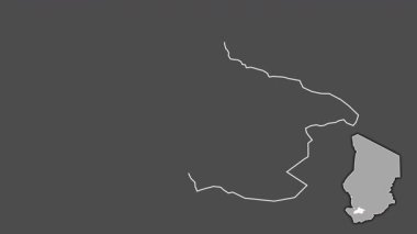 Tandjile - Çad bölgesi, boşaltılmış ve izole edilmiş. Gri Tonlama