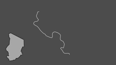 Ville de N 'Djamena - Çad bölgesi, boşaltılmış ve izole edilmiş. Gri Tonlama