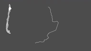 Antofagasta - Şili bölgesi, boşaltılmış ve izole edilmiş. Gri Tonlama