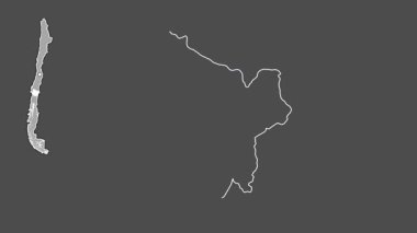 Araucania - Şili bölgesi, sürülmüş ve izole edilmiş. Gri Tonlama