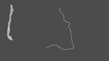 Arica y Parinacota - Şili bölgesi, boşaltılmış ve izole edilmiş. Gri Tonlama