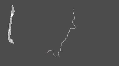 Atacama - Şili bölgesi, boşaltılmış ve izole edilmiş. Gri Tonlama