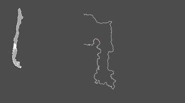 Los Lagos - Şili bölgesi, boşaltılmış ve izole edilmiş. Gri Tonlama