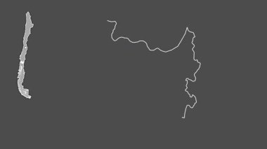 Los Rios - Şili bölgesi, boşaltılmış ve izole edilmiş. Gri Tonlama