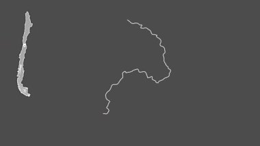 Valparaiso - Şili bölgesi, boşaltılmış ve izole edilmiş. Gri Tonlama