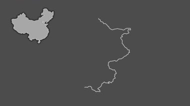 Pekin - Çin Belediyesi, boşaltılmış ve izole edilmiş. Gri Tonlama