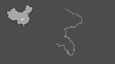 Chongqing - Çin Belediyesi, boşaltılmış ve izole edilmiş. Gri Tonlama