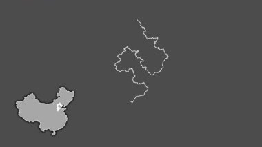 Hebei - Çin vilayeti, boşaltılmış ve izole edilmiş. Gri Tonlama