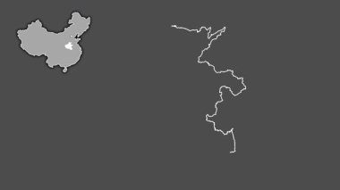 Henan - Çin vilayeti, boşaltılmış ve izole edilmiş. Gri Tonlama