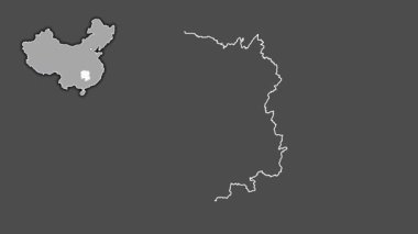 Hunan - Çin vilayeti, boşaltılmış ve izole edilmiş. Gri Tonlama