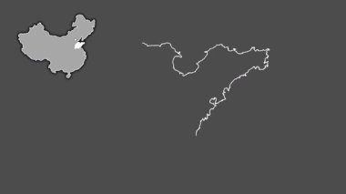 Shandong - Çin vilayeti, boşaltılmış ve izole edilmiş. Gri Tonlama