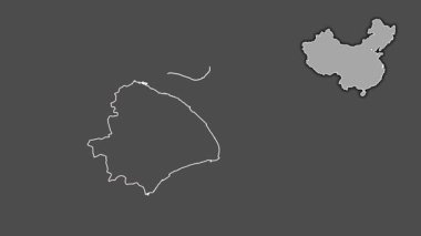 Şangay - Çin Belediyesi, boşaltılmış ve izole edilmiş. Gri Tonlama