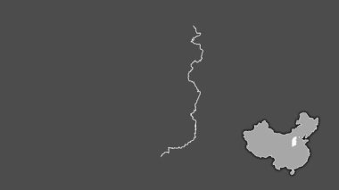 Shanxi - Çin vilayeti, boşaltılmış ve izole edilmiş. Gri Tonlama