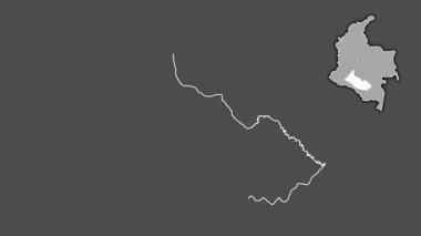 Caqueta - Kolombiya 'nın yoğunluğu, çıkarılmış ve izole edilmiş. Gri Tonlama