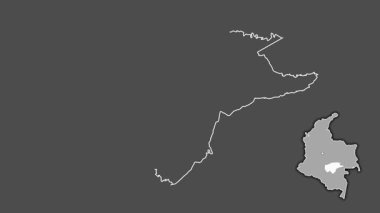 Guaviare - Kolombiya komiseri, dışlanmış ve izole edilmiş. Gri Tonlama