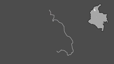 Sucre - Kolombiya departmanı, çıkarılmış ve izole edilmiş. Gri Tonlama