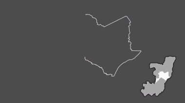 Cuvette - Kongo Cumhuriyeti bölgesi, boşaltılmış ve izole edilmiş. Gri Tonlama