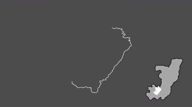 Lekoumou - Kongo Cumhuriyeti bölgesi, dışlanmış ve izole edilmiş. Gri Tonlama