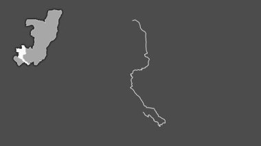 Niari - Kongo Cumhuriyeti bölgesi, boşaltılmış ve izole edilmiş. Gri Tonlama