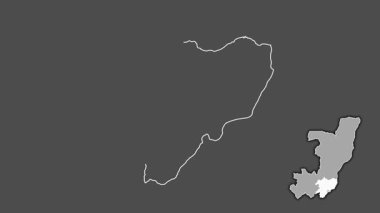 Bilardo - Kongo Cumhuriyeti bölgesi, boşaltılmış ve izole edilmiş. Gri Tonlama