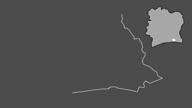 Abidjan - Fildişi Sahili 'nin özerk bölgesi, boşaltılmış ve izole edilmiş. Gri Tonlama