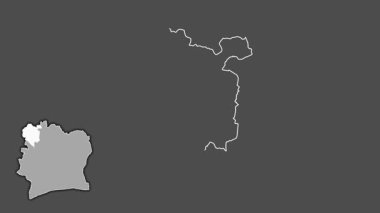 Denguele - Cote d 'Ivoire bölgesi, boşaltılmış ve izole edilmiş. Gri Tonlama