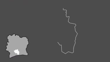 Goh-Cibua - Cote d 'Ivoire ilçesi, boşaltılmış ve izole edilmiş. Gri Tonlama