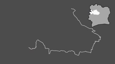 Woroba - Fildişi Sahili, boşaltılmış ve izole edilmiş. Gri Tonlama