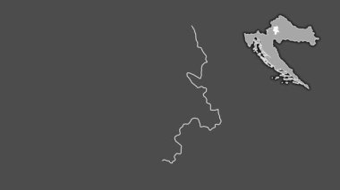 Grad Zagreb - Hırvatistan şehri, boşaltılmış ve izole edilmiş. Gri Tonlama