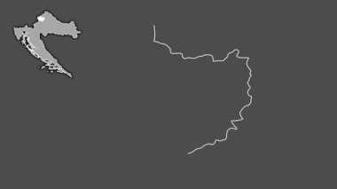 Hırvatistan 'ın Krapinsko-Zagorska ilçesi, sürüldü ve izole edildi. Gri Tonlama