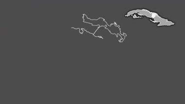 Ciego de Avila, Küba, soyutlanmış ve dışlanmış. Gri Tonlama