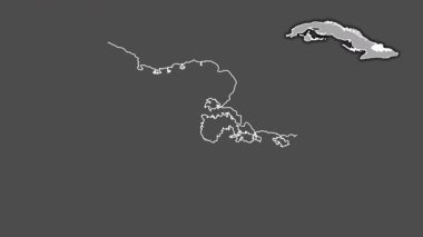 Holguin, Küba, soyutlanmış ve soyutlanmış. Gri Tonlama