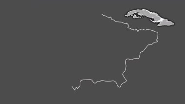 Las Tunas, Küba, boşaltılmış ve izole edilmiş. Gri Tonlama