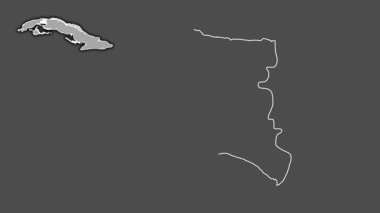 Mayabeque, Küba, soyutlanmış ve dışlanmış. Gri Tonlama