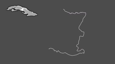 Sancti Spiritus, Küba, soyutlanmış ve soyutlanmış. Gri Tonlama