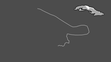 Villa Clara, Küba, soyutlanmış ve soyutlanmış. Gri Tonlama