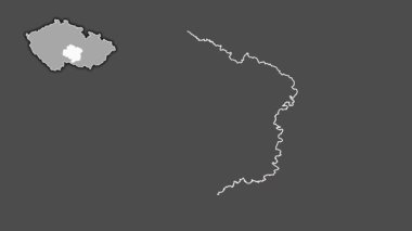 Kraj Vysocina - Çek Cumhuriyeti bölgesi, boşaltılmış ve izole edilmiş. Gri Tonlama