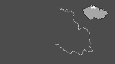 Liberecky - Çek Cumhuriyeti bölgesi, boşaltılmış ve izole edilmiş. Gri Tonlama