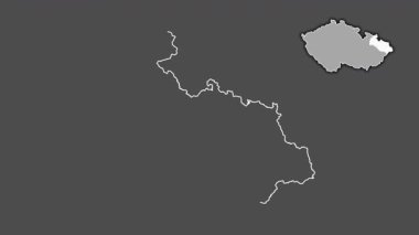 Moravskoslezsky - Çek Cumhuriyeti bölgesi, boşaltılmış ve izole edilmiş. Gri Tonlama