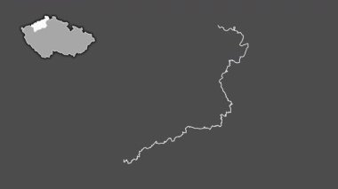 Ustecky - Çek Cumhuriyeti bölgesi, boşaltılmış ve izole edilmiş. Gri Tonlama