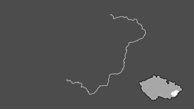 Zlinsky - Çek Cumhuriyeti bölgesi, boşaltılmış ve izole edilmiş. Gri Tonlama