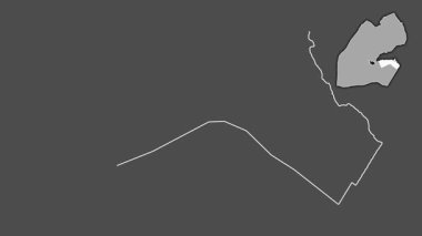Cibuti - Cibuti şehri, boşaltılmış ve izole edilmiş. Gri Tonlama