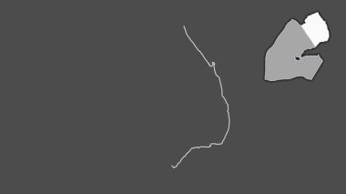 Obuck - Cibuti bölgesi, boşaltılmış ve izole edilmiş. Gri Tonlama