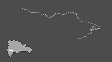Bahoruco, Dominicana, soyutlanmış ve dışlanmış. Gri Tonlama