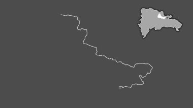 Duarte, Dominicana, soyutlanmış ve dışlanmış. Gri Tonlama